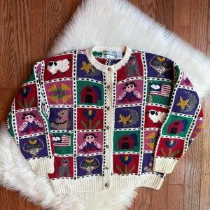 Vintage embroidered knit cardigan